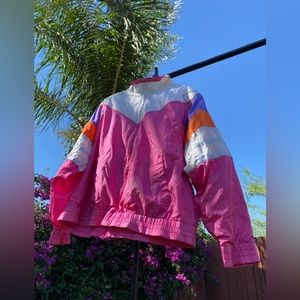 SUPER RARE VINTAGE DaSHERS S Windbreaker (Full Zip, 2 Pockets) Multicolor